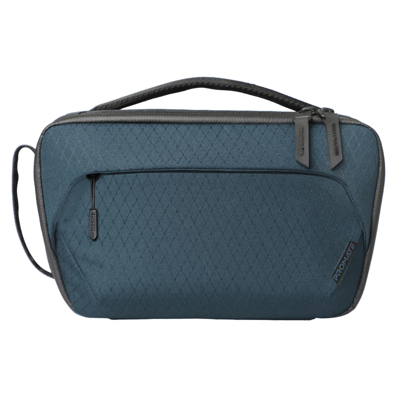 Promate UrbanPouch Versatile Tech Essential Organizer Pouch with Multiple Pockets Blue Bag
