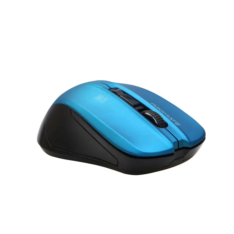 Promate Comfort Performance Wireless Ergonomic Contour Blue Mouse 