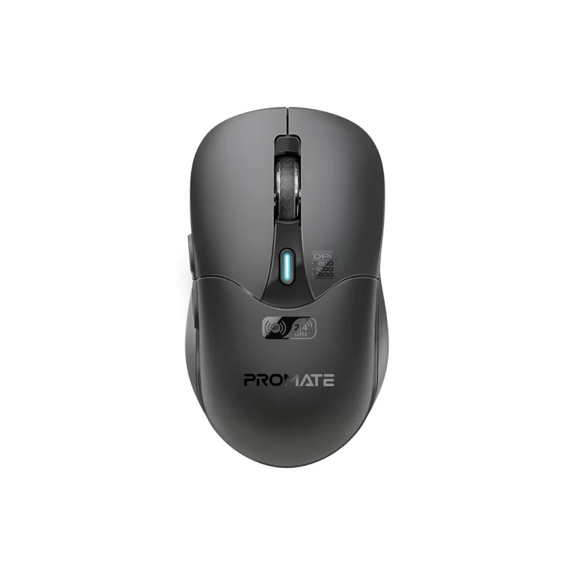 Promate Dual Mode Rechargeable Wireless Mouse with BT RF Connectivity Samo Black Mouse &
