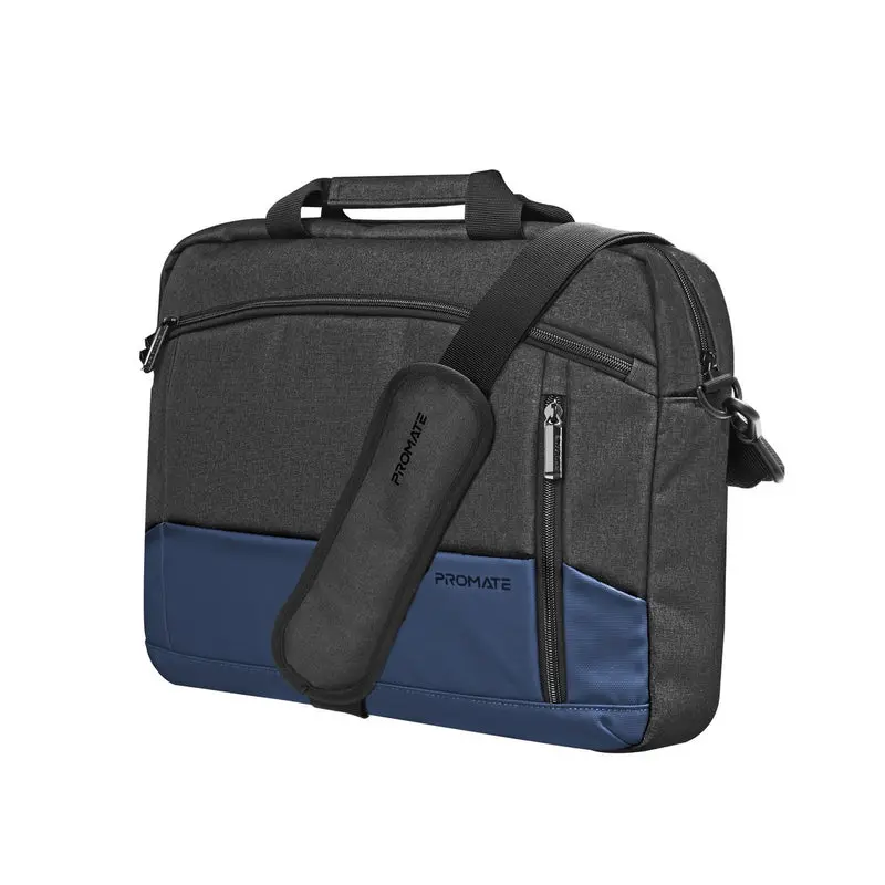 Promate Satchel-MB 15.6" SleekComfort Messenger with Multiple Compartments Blue Bag