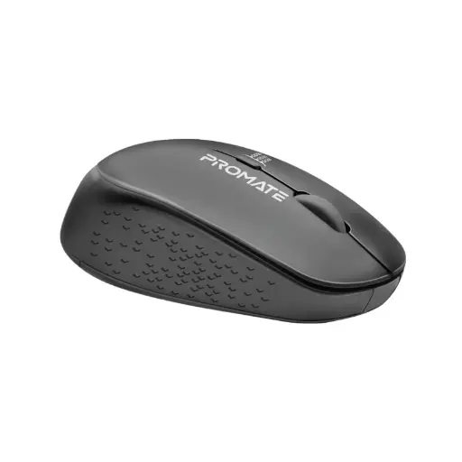Promate 1600DPI MaxComfort® Ergonomic Wireless Tracker Black Mouse