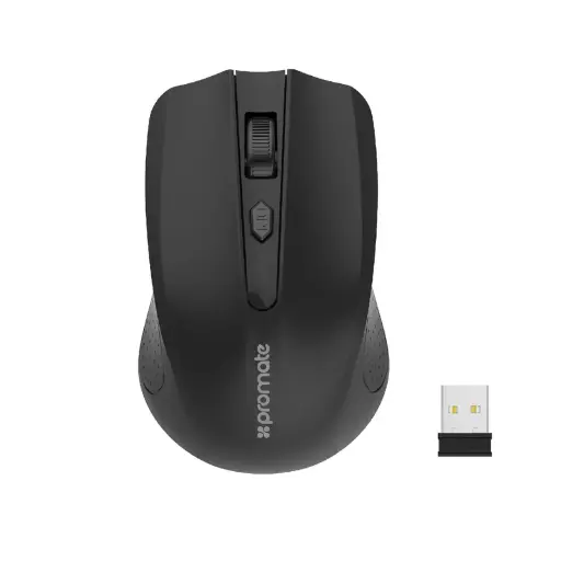 Promate Clix-8 1600DPI Compact Ergonomic with 3 Adjustable DPI levels Wireless Mouse Black
