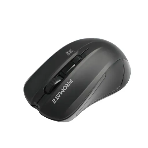 Promate Comfort Performance Wireless Ergonomic Contour Black Mouse 