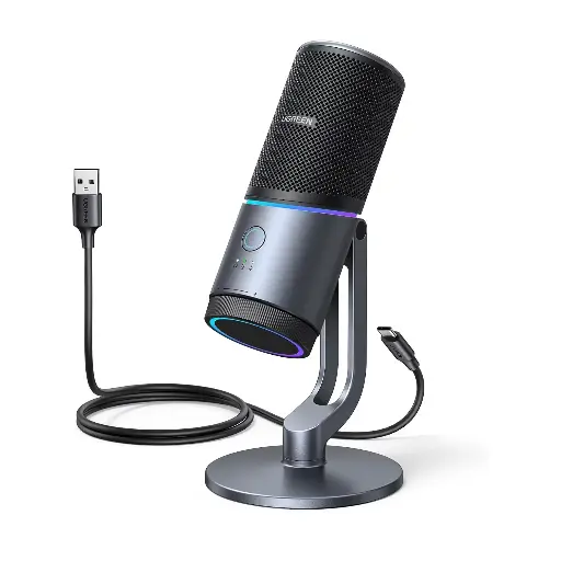 UGREEN Microphone for PC, USB Mic with RGB Lights, Mute Button, 24bit/96kHz 35629