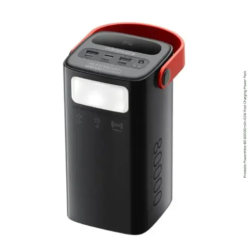 Promate PowerMine-80 80000mAh High-Capacity 65W Fast-Charging WTFT LCD Screen Power Pack